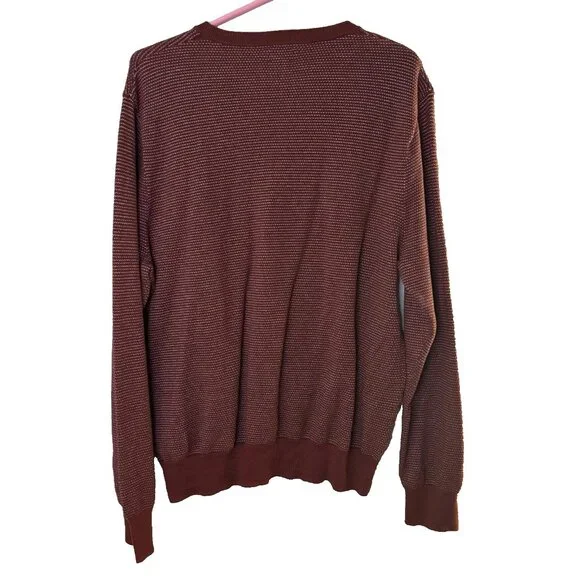 J. Crew Men's Crewneck Sweater Burgundy Size XL Cotton Blend #268 - Picture 3 of 6